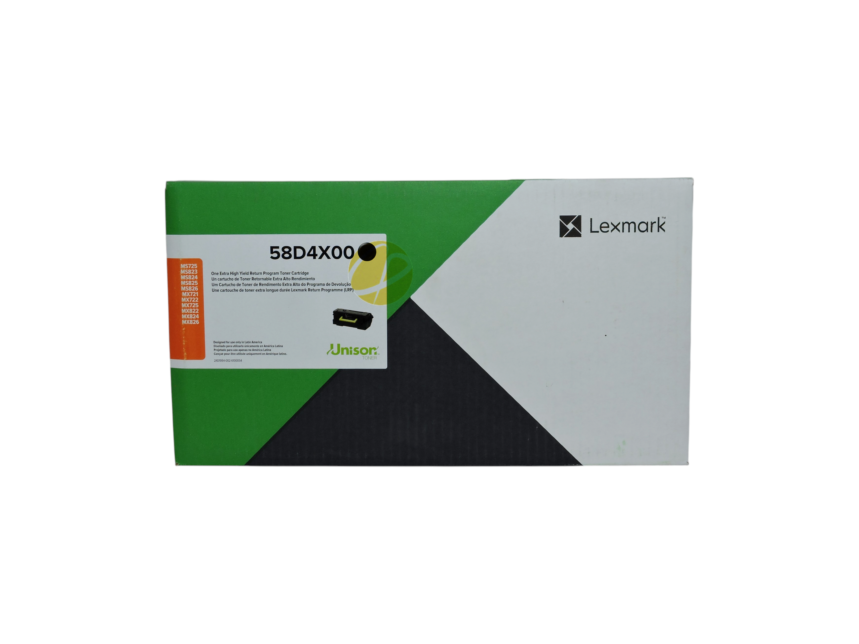 Caja de cartucho de tóner negro Lexmark 58D4X00 de Compras Perfectas para impresoras láser monocromáticas